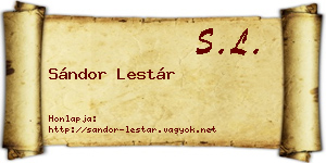 Sándor Lestár névjegykártya